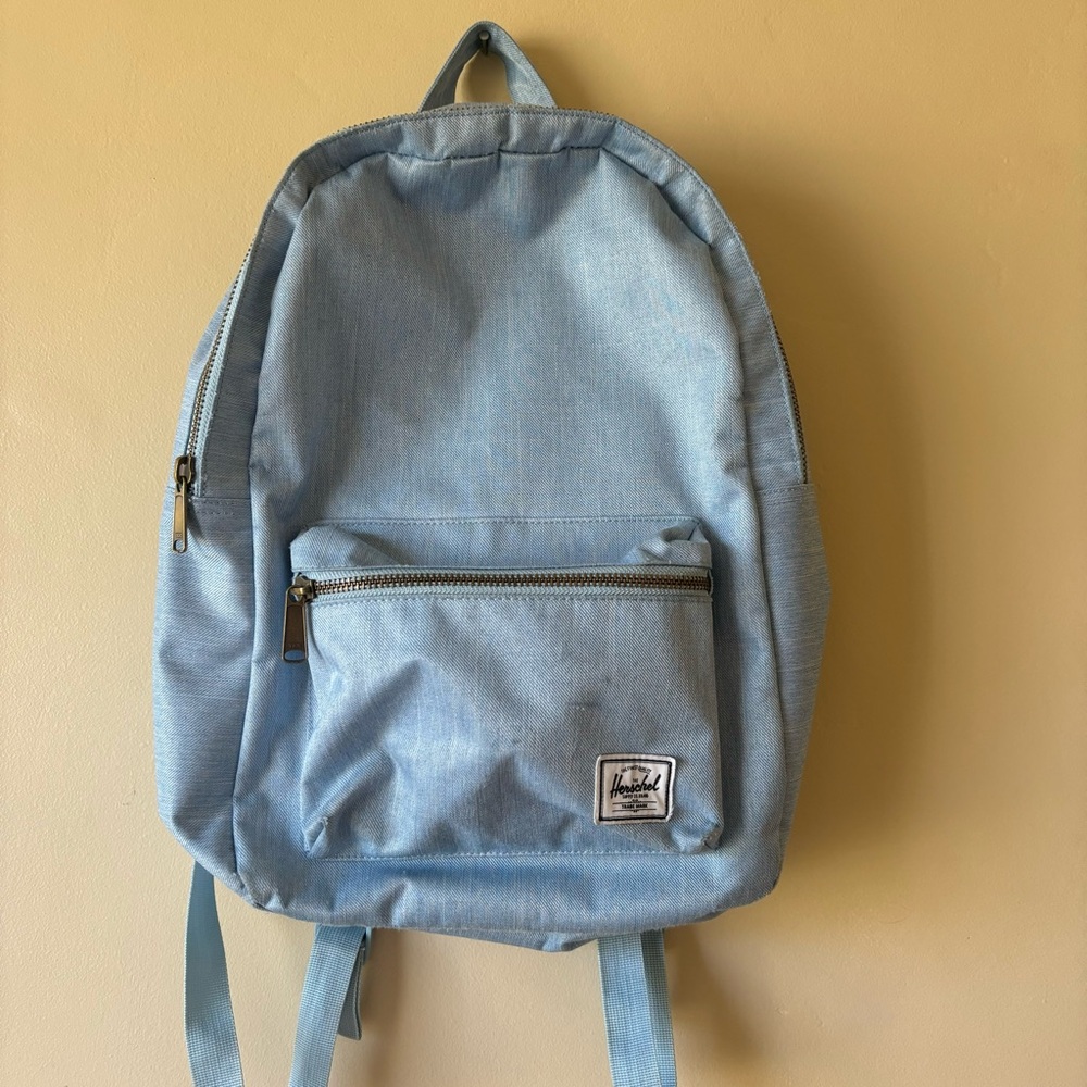 Light Blue Backpack Herschel brand standard size school bag travel